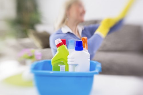 Removing stains and dirt from a sofa in Harold Hill home